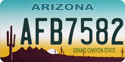 AZ license plate AFB7582