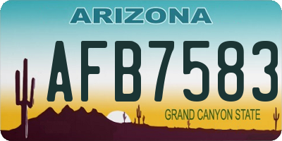AZ license plate AFB7583