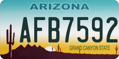 AZ license plate AFB7592