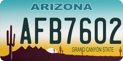 AZ license plate AFB7602
