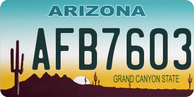 AZ license plate AFB7603