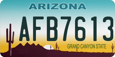 AZ license plate AFB7613