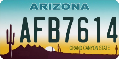 AZ license plate AFB7614