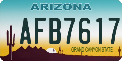 AZ license plate AFB7617
