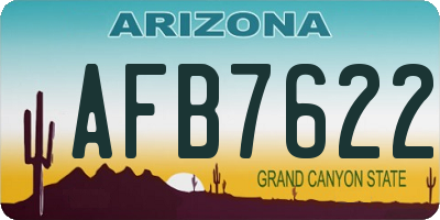 AZ license plate AFB7622