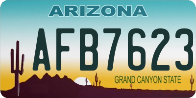 AZ license plate AFB7623