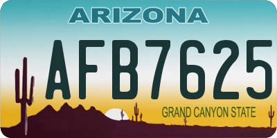 AZ license plate AFB7625