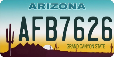 AZ license plate AFB7626