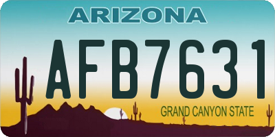 AZ license plate AFB7631