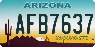 AZ license plate AFB7637