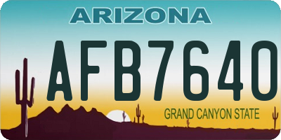 AZ license plate AFB7640