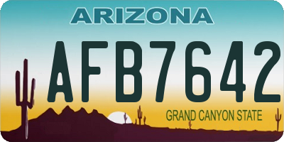 AZ license plate AFB7642