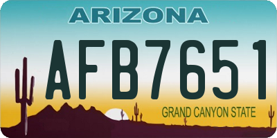 AZ license plate AFB7651