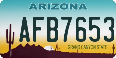 AZ license plate AFB7653