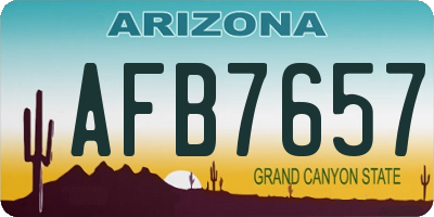 AZ license plate AFB7657