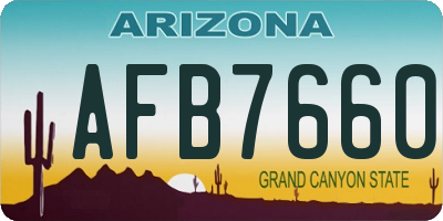AZ license plate AFB7660