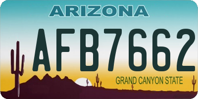 AZ license plate AFB7662