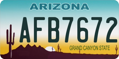 AZ license plate AFB7672