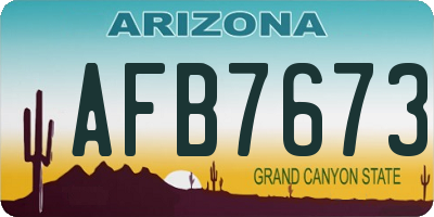 AZ license plate AFB7673