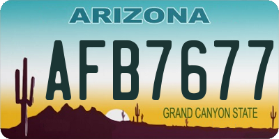 AZ license plate AFB7677