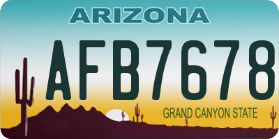 AZ license plate AFB7678