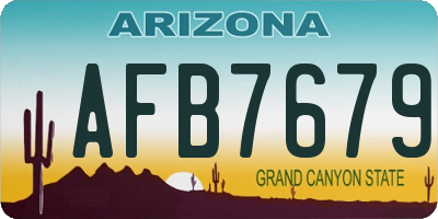 AZ license plate AFB7679