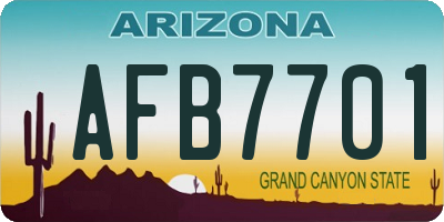 AZ license plate AFB7701