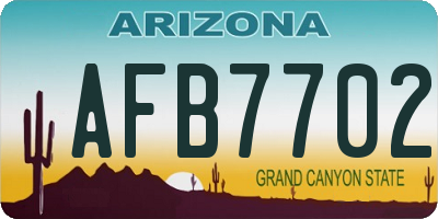 AZ license plate AFB7702