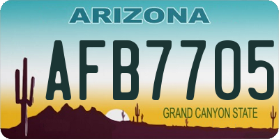 AZ license plate AFB7705