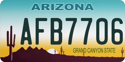 AZ license plate AFB7706