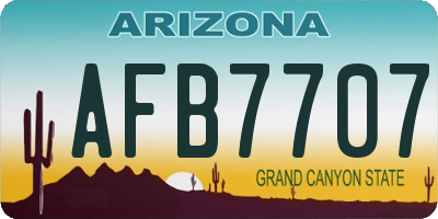 AZ license plate AFB7707
