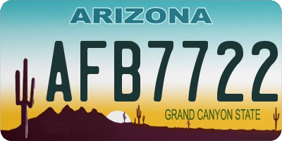 AZ license plate AFB7722