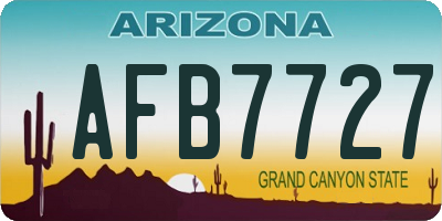 AZ license plate AFB7727