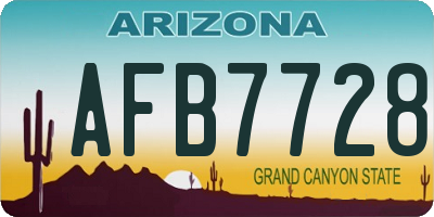AZ license plate AFB7728