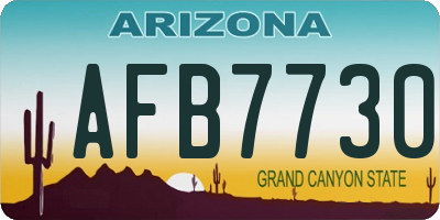 AZ license plate AFB7730