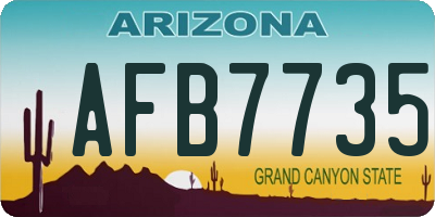AZ license plate AFB7735