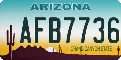 AZ license plate AFB7736