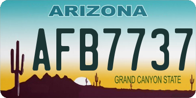 AZ license plate AFB7737