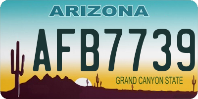AZ license plate AFB7739