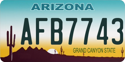 AZ license plate AFB7743