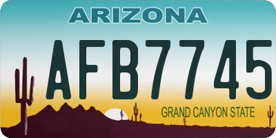 AZ license plate AFB7745