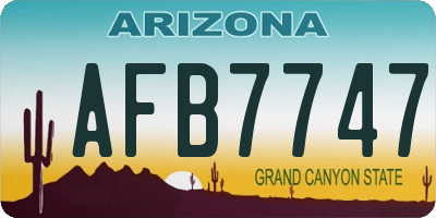AZ license plate AFB7747
