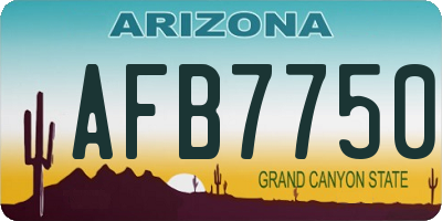 AZ license plate AFB7750