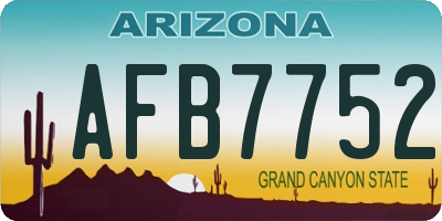 AZ license plate AFB7752