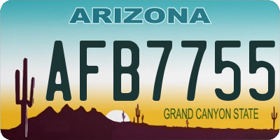 AZ license plate AFB7755