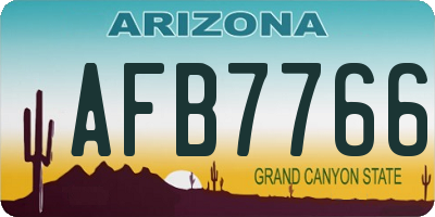 AZ license plate AFB7766