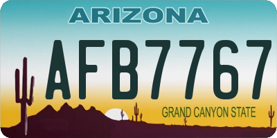 AZ license plate AFB7767