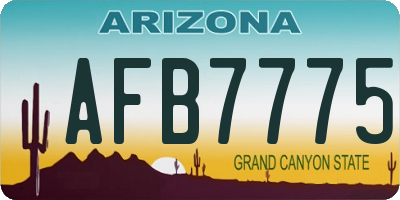 AZ license plate AFB7775