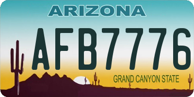 AZ license plate AFB7776