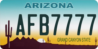 AZ license plate AFB7777